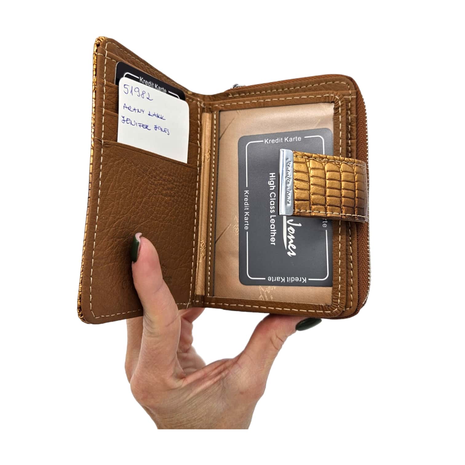 Jennifer Jones 5198-2 arany lakk bőr pénztárca - Image 4