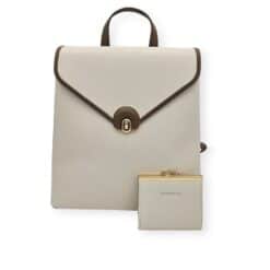 Chrisbella CB2404-4 beige hátitáska pénztárcával