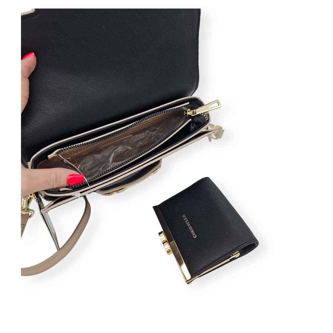 Chrisbella CB2404-1 fekete oldaltáska pénztárcával - Image 5