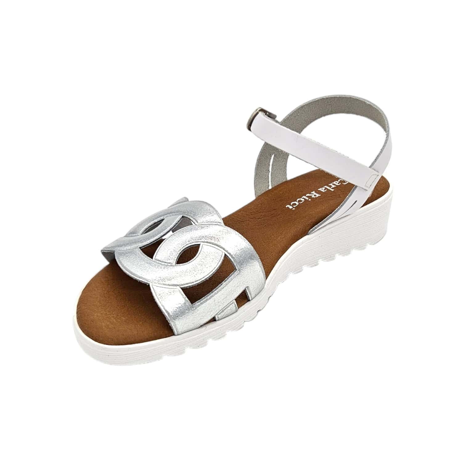 Carla Ricci 2473 Plata/Blanco fehér-ezüst szandál - Image 4