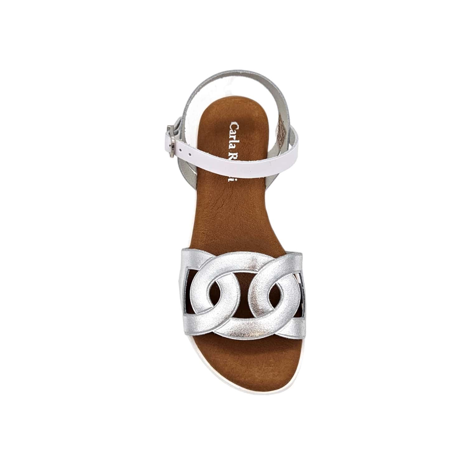 Carla Ricci 2473 Plata/Blanco fehér-ezüst szandál - Image 5