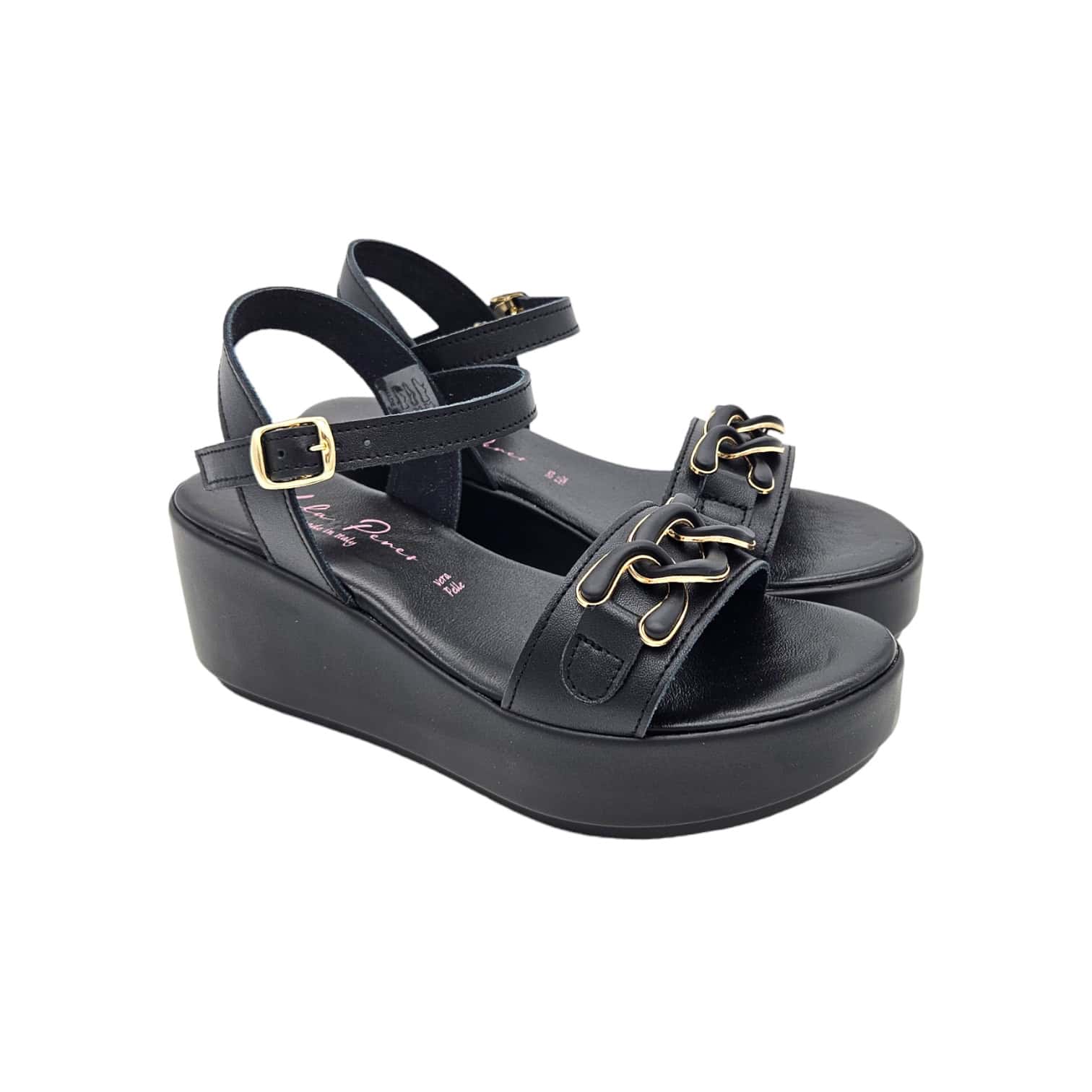 34726 Nappa fekete szandál