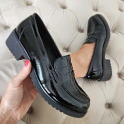 YEHJ1882 lakk  fekete slipon