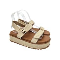 PS46 bézs szalma hatású szandál