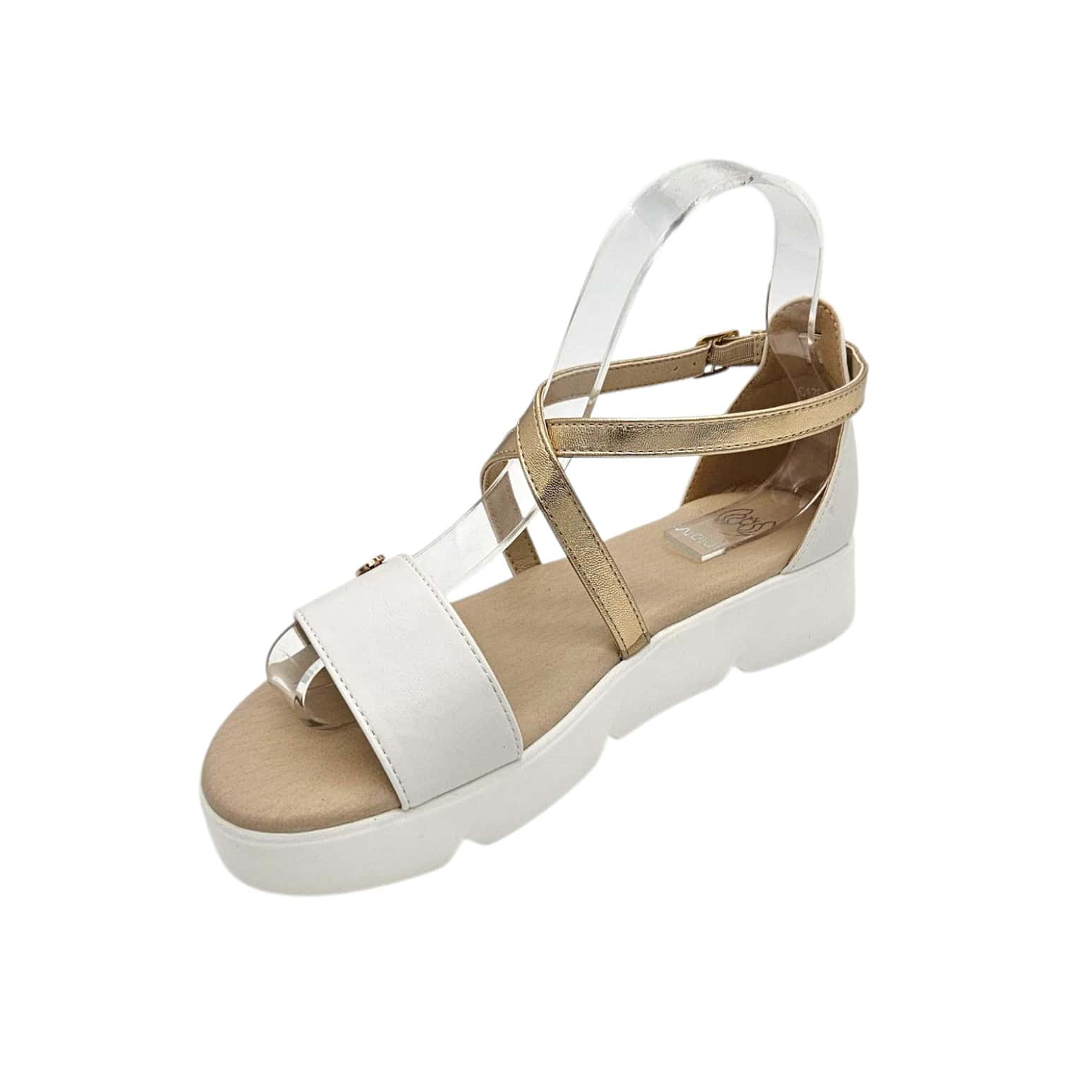 6426-2 fehér-arany szandál - Image 5