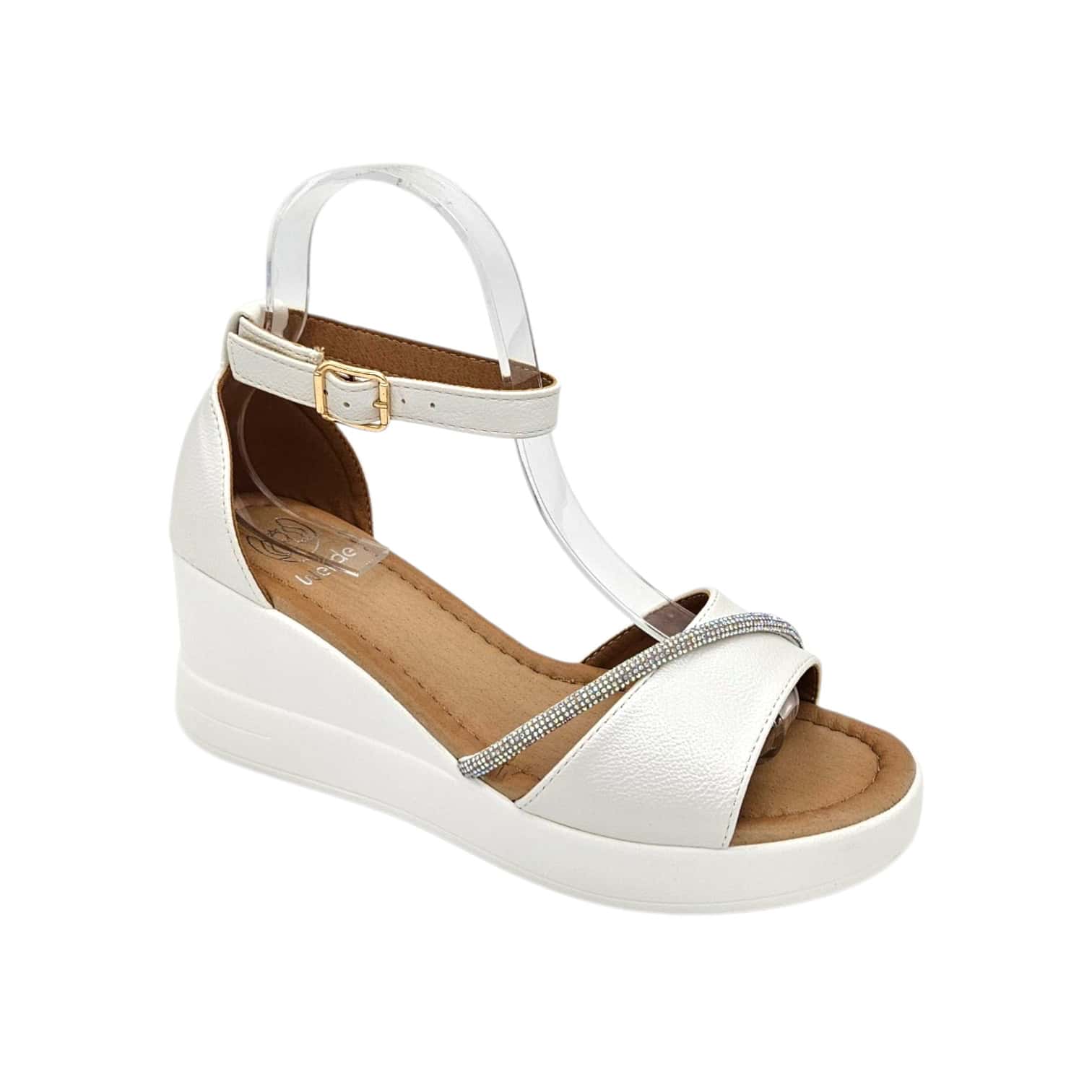 1590-2 fehér köves szandál - Image 2