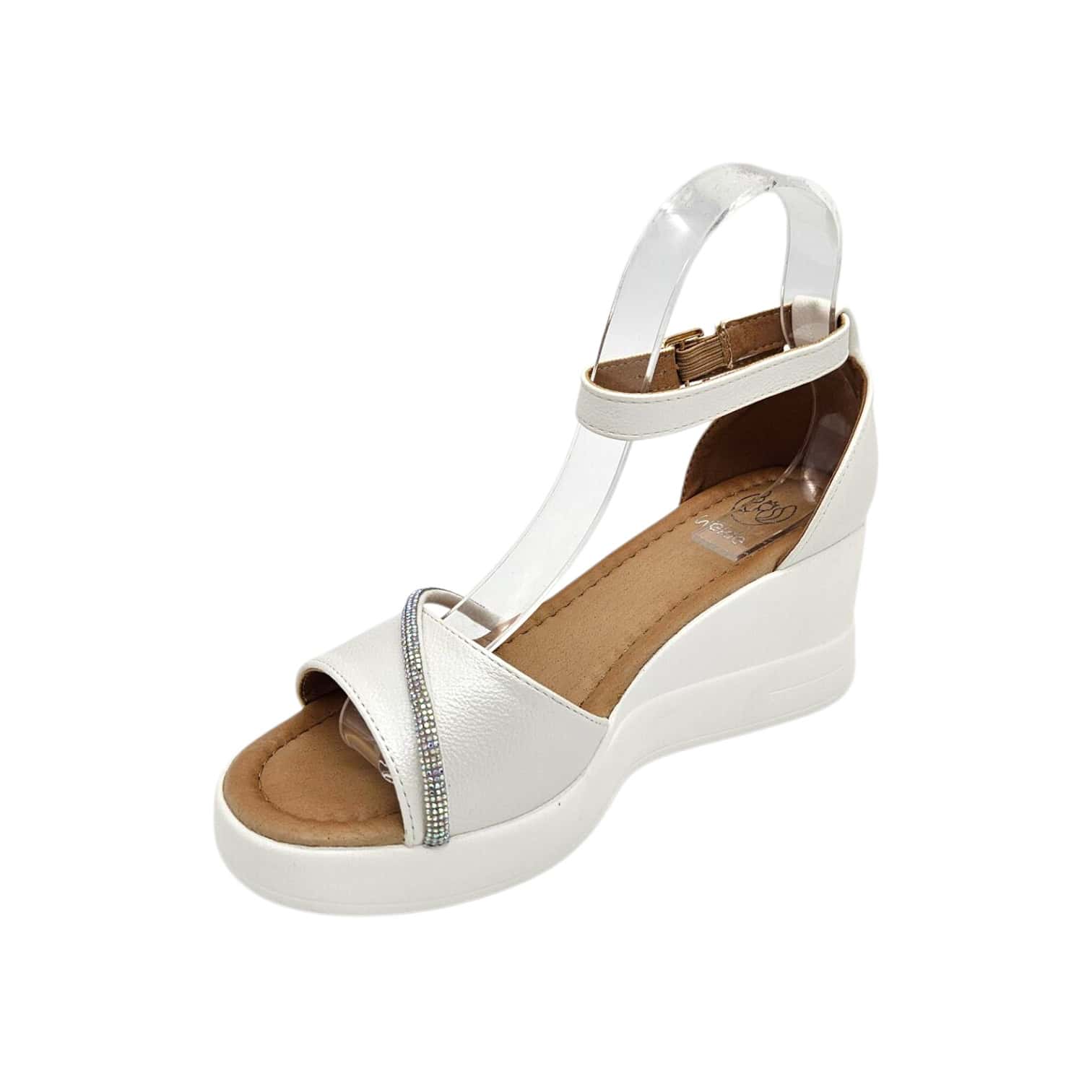 1590-2 fehér köves szandál - Image 4