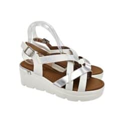 SF148 fehér-ezüst szandál