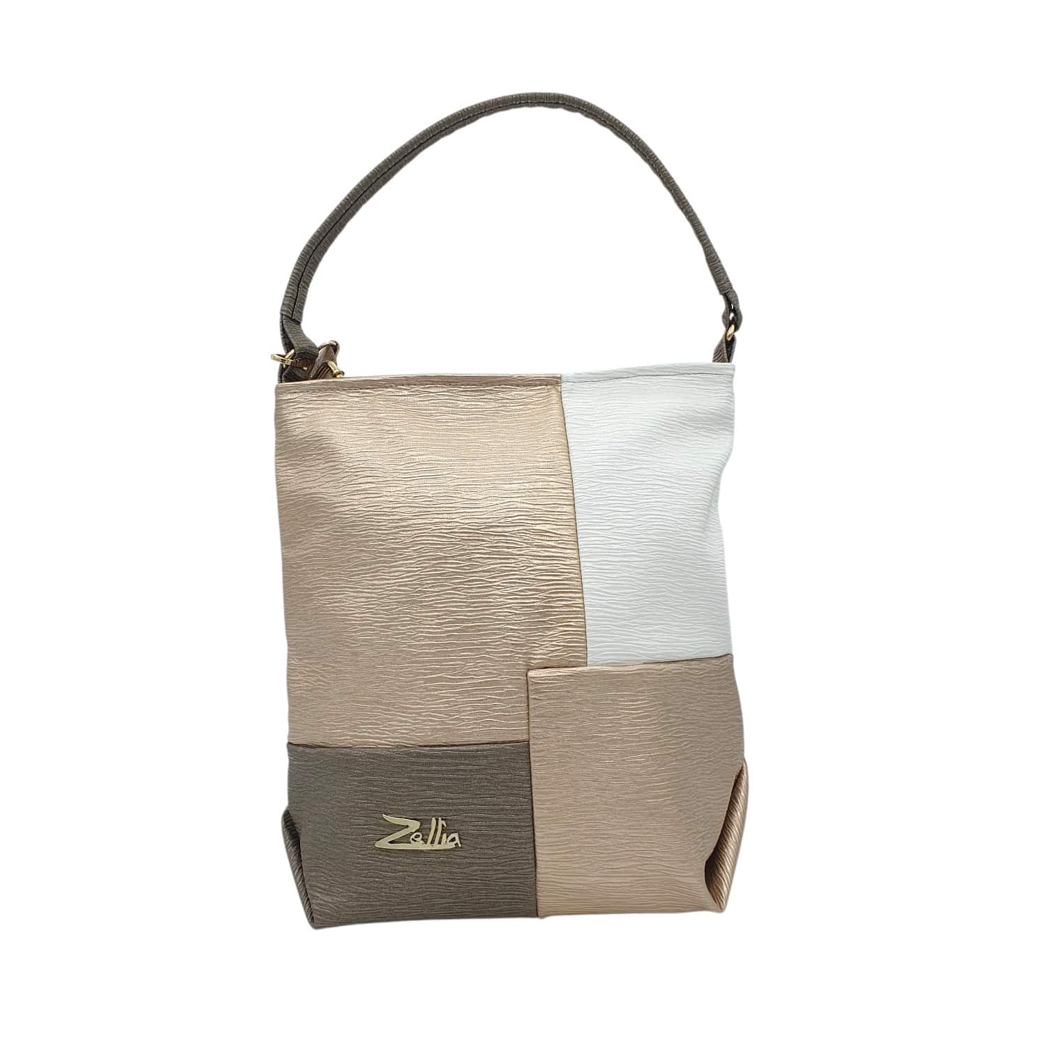 Zellia 2in1 Válltáska ZLB111 Fehér-Arany-Bronz-Groove