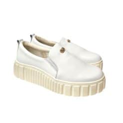 6887 Slipon fehér bőr