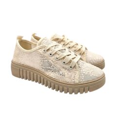 9065-3 Sneaker bézs csipke