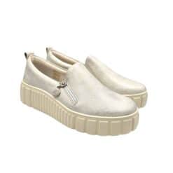 6840 Slipon white/koptatott ezüst slipon