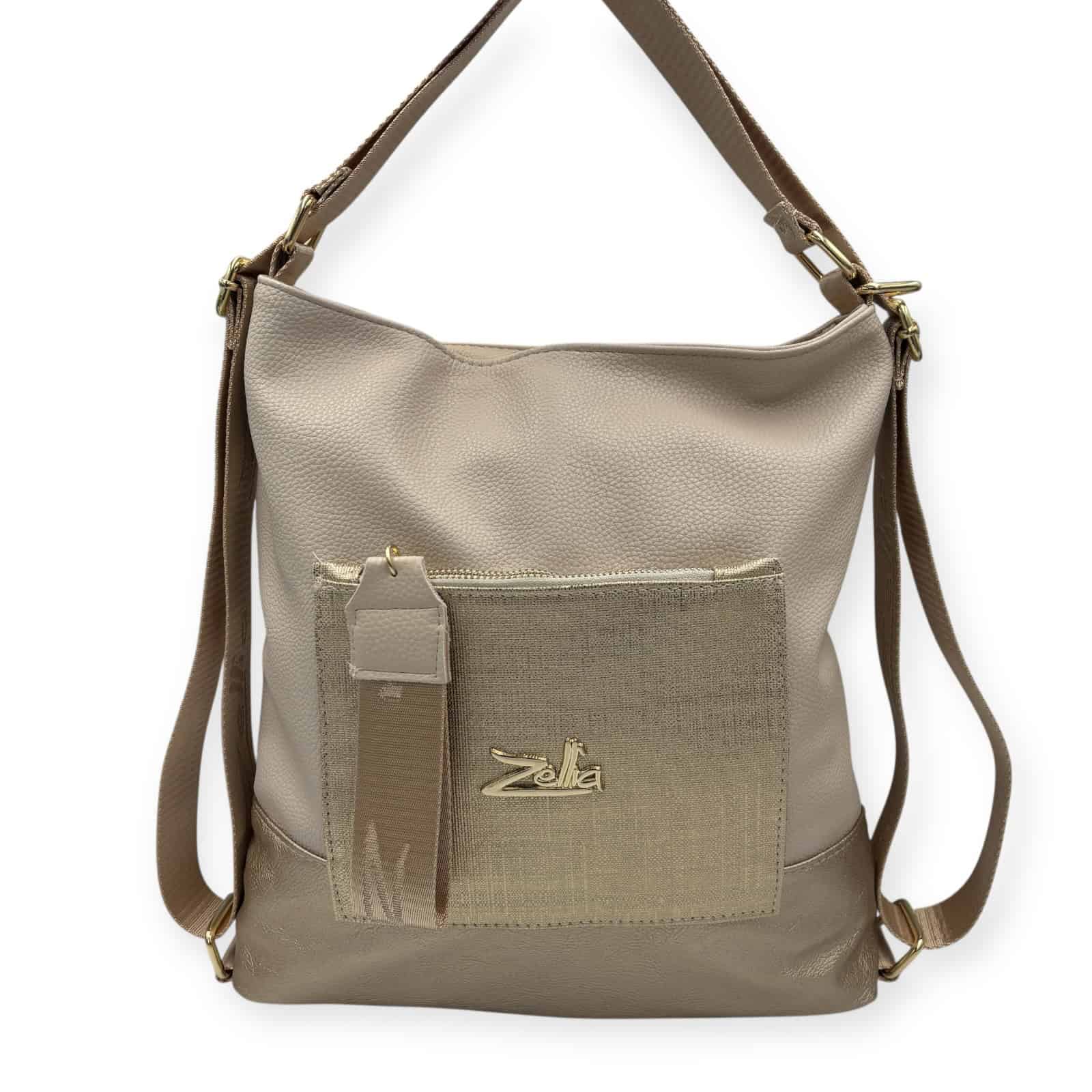 Zellia 2in1 Válltáska 19010 Beige-Arany-Ch