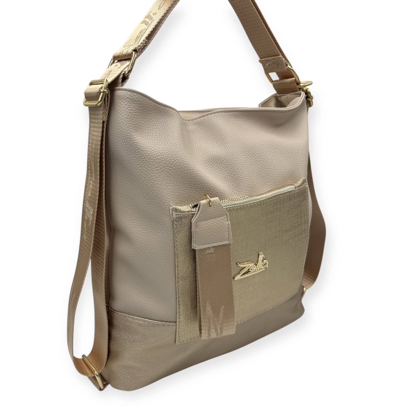 Zellia 2in1 Válltáska 19010 Beige-Arany-Ch - Image 2