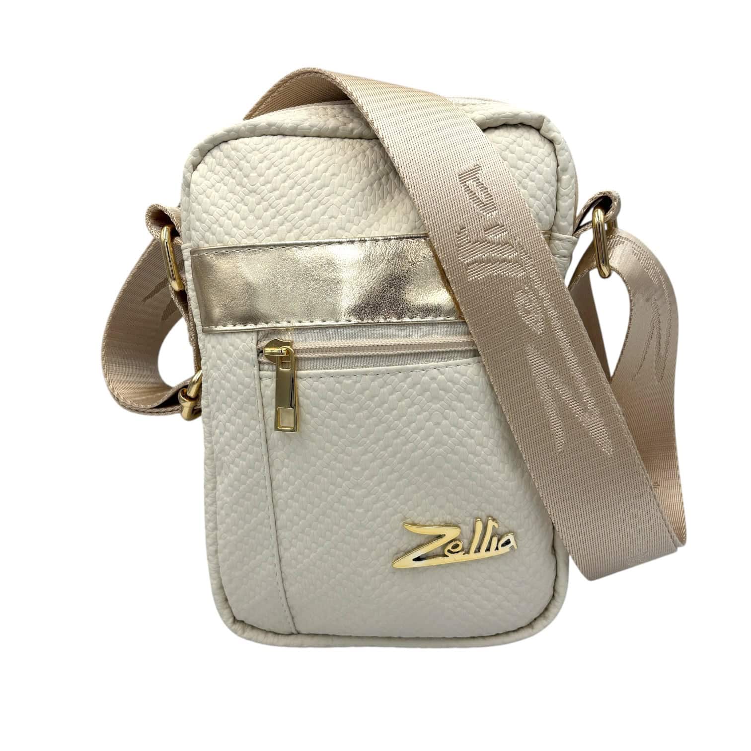 Zellia Oldaltáska ZLB250 Beige-Arany-Crown