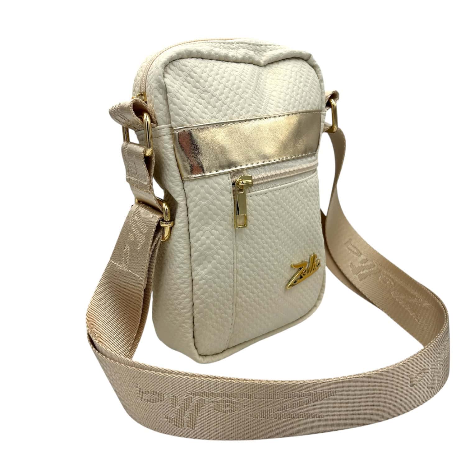 Zellia Oldaltáska ZLB250 Beige-Arany-Crown - Image 2