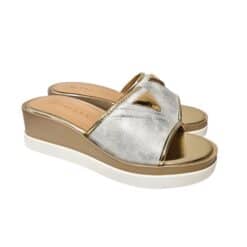 BSD267-2  Papucs fehér-arany