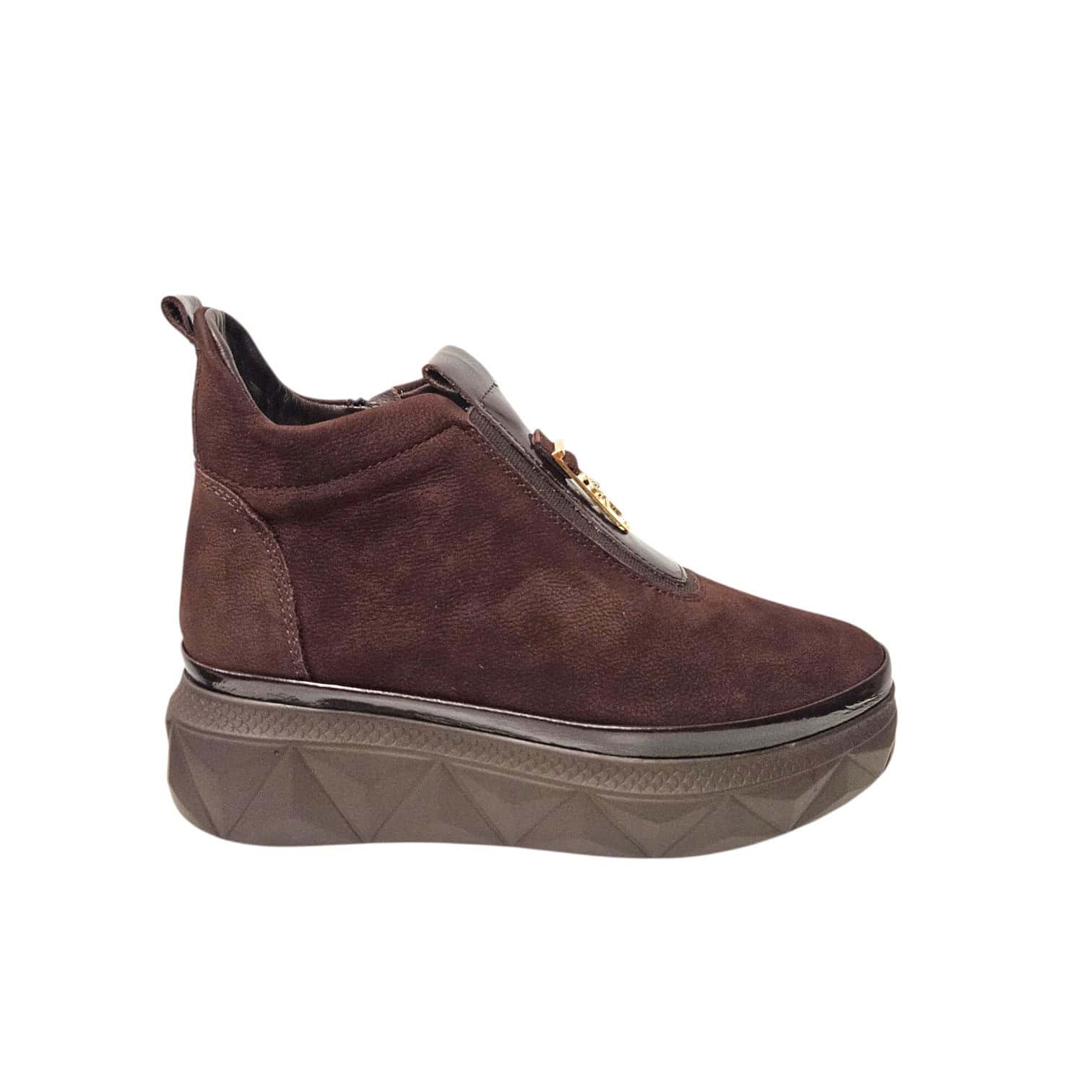 Via Roma Bokacipő és bokacsizma 058 751-4-T606 sötétbarna velúr